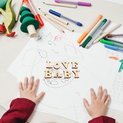 100 Pcs Beige Wooden LettersSlices For Craft Decor And Educational Toy Materials