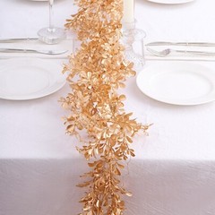 6 ft Metallic GOLD Artificial Boxwood Leaves Hanging Foliage GARLAND Party Event