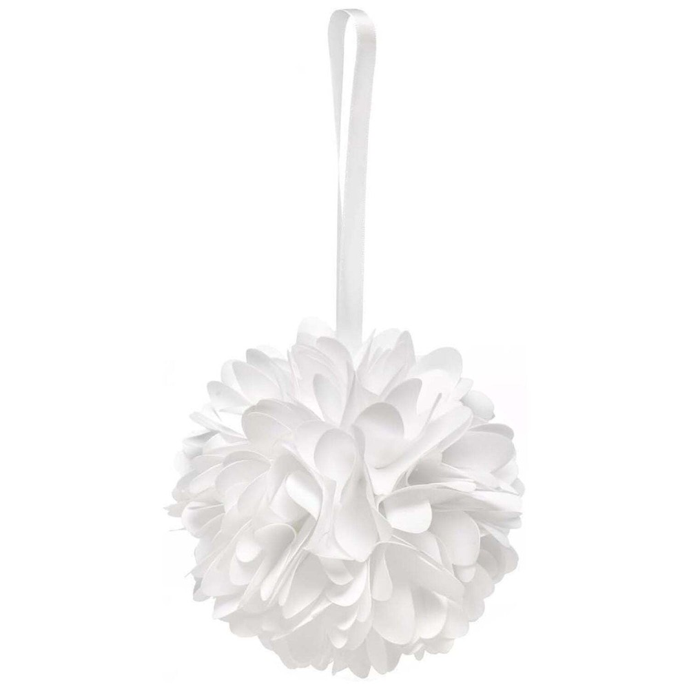 Paper Frenzy White Wild Flower Wedding Kissing Ball