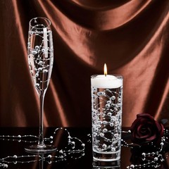 24 Pcs Artificial Pearl String for Floating Candle Faux Pearls Beads String G…