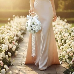 Bridal Hand Floral Arrangement Romantic Beaded Flower Floral Arrangement