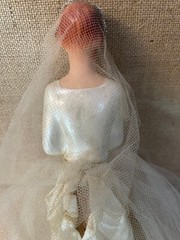 Vintage Chalk Ware? Bride Wedding Cake Topper UNIQUE Approx 11 inches tall