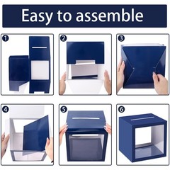 Navy Blue Card Box Clear Window Thickened Wedding Money Reception Graduation