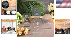 Sophisticated Acrylic Wedding Signage Set – 4 Pcs, 5×7 Inches Elegant Style