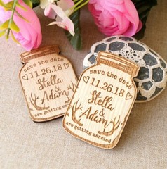 wedding save the date, wooden save the date magnets, mason jar magnets