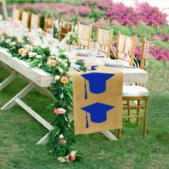Burlap Graduation Table Runner 72 Inch – Rustic Graduation Table Decorations …