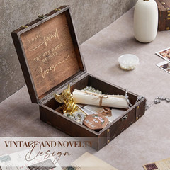Bridal Shower Gifts Mr and Mrs Wedding Keepsake Box for Couples, Wooden Memory B