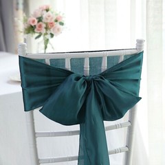 10 Peacock Teal Satin CHAIR SASHES Ties Bows Wedding Ceremony Reception