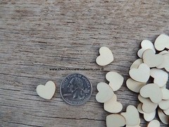 100 qty 1/2″ Blank Light Wood Hearts Table Confetti Wooden Wedding Heart Shape