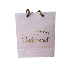 Bridesmaid Gift Bags Set of 6 Pink Polka Dot Bridal Shower Wedding Favor