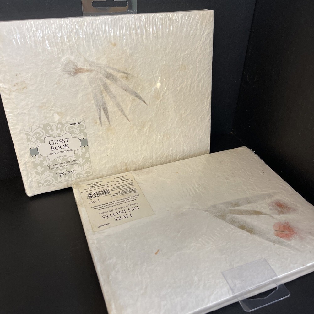 Guest Book Pressed Floral Design 500 Entries, Wedding Qty 1