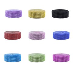 10Yards 8Rows Diamond Mesh Wrap Roll Rhinestone Crystal Ribbons Party Decoration