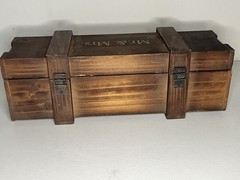 Mr And Mrs Wine Gift Box Wooden Rustic Wedding Favors 13 Inch X 3.5 Inch