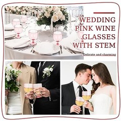 16 Pack Plastic Wine Glasses 7.5 oz Wine Glass with Stem Reusable Unbreakable