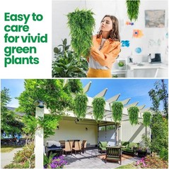4Pcs Artificial Boston Fern Plant Fake Hanging Plastic Vine Home Outdoor Decor
