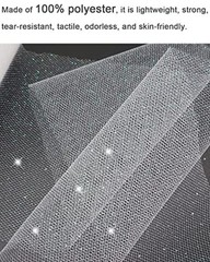 Glitter Tulle Fabric Rolls, 6 Inch 50 Yards 6″ by 50 Yards (150 ft) White