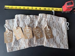 Rustic Chic Burlap and Lace Favor Bag Wedding Engagement Shower Party Gift Jute