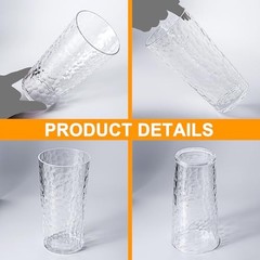 24-ounce Plastic Tumblers, Acrylic Drinking Glasses High-Balls, set of 8 Clear
