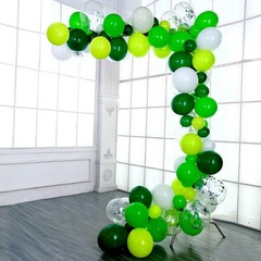120 GREEN WHITE JADE CLEAR Balloons Garland Arch Party Decorations Kit Supplies