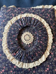 Vintage Blue Pink Floral Lace Fabric 3 Ring Binder Padded Photo Album Cottagecor