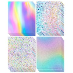 24 Sheets Holographic Cardstock 8.5 x 11, x 11 inches, Laser Color