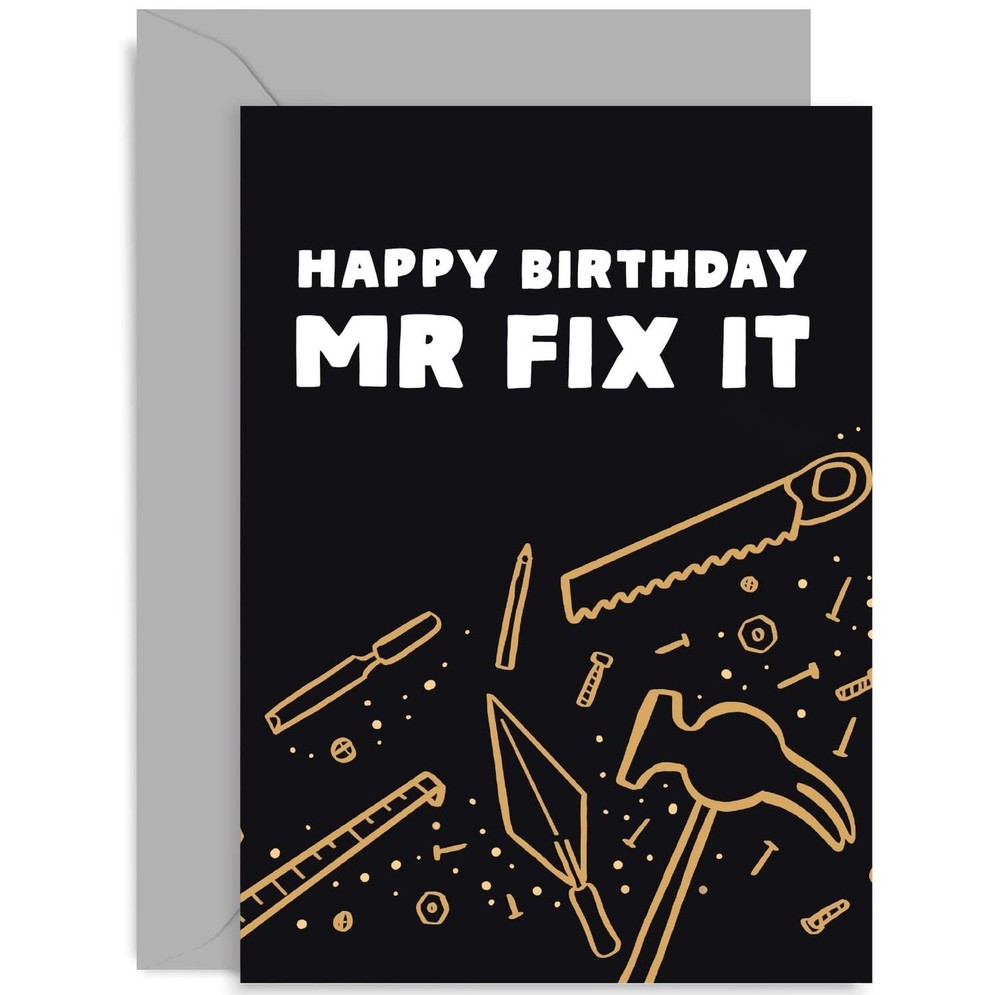 Old English Co. Funny Birthday Card for Men – Mr Fix It Handyman DIY Birthday…