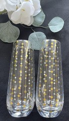 VTG-Inspired Stemless Champagne Flutes Wedding Toast Bride Groom MCM Fab Fit Fun