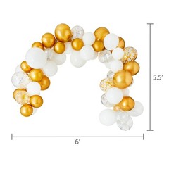 Gold White Wedding Balloon Garland Kit 76 Pieces by Way To Celebrate
