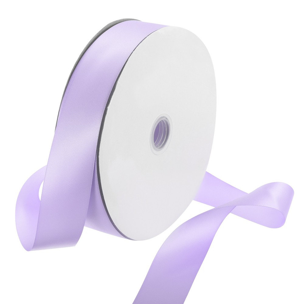 100 Yard Satin Ribbon Double Sided Grosgrain Silk Ribbon, 1.5″/Light Purple