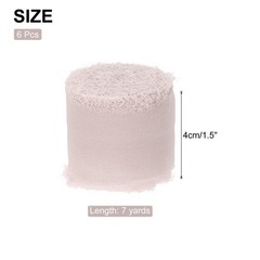 Chiffon Ribbon, 1.5″x7 Yard Silk Nude Color Tulle Satin Fabric Ribbon,6pcs
