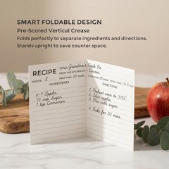 Diakos Recipe Cards 4×6 with Dividers Set – 50 Blank 4 × 6 Inches, White