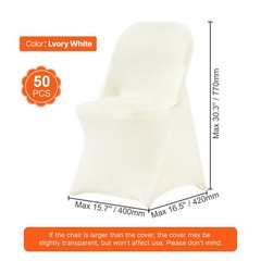 Uimoso 50PCS White Stretch Spandex Chair Covers for Events and Dining