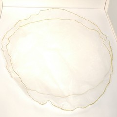 Placemats Satin Gold Trimmed Oval Shimmering Lot Of 3 Wedding Decorations