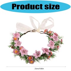 Bohemian Daisy Floral Headbands Fabric Plastic Grass Ribbon Hair Accessory For