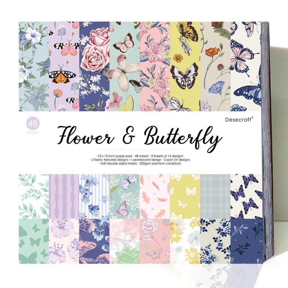 Desecraft 48 Sheets 12×12 Multicolored Cardstock 12 x 12 inches,