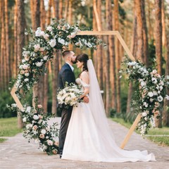 Wooden Wedding Arch 8FT Wedding Ceremony Gorgeous Arbor Backdrop Stand Arch Deco