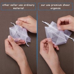 200× Sheer Drawstring Organza Bags Jewelry Pouches Wedding Party Favor Gift Bag