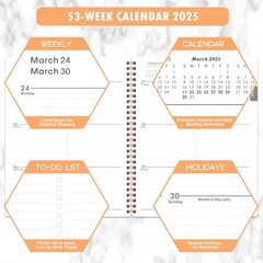 2025 Planner – 2025 Weekly Monthly Planner 12 Months, Jan.2025 – Dec.2025, 8″…