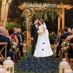 400PCS Artificial Rose Petals Navy Blue Fake Silk Flower Petals for Romantic Nig