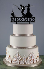 Funny Fishing Wedding Cake Topper – Just Wait a Second – the Bride Urges Groom t