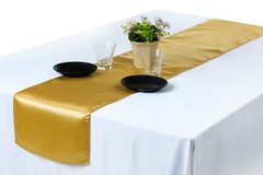 Spandex Chair Sashes + Satin Table Runners Wedding Bday Party Decor(Combo Offer)