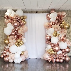 Rose Gold Balloons Arch Kit, 140Pcs 18 12 10 5inch, and Pink White