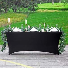Peomeise 2PCS 6FT Spandex Table Cover Rectangular Stretch Spandex Tablecloth …
