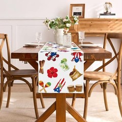 Puerto Rico Table Runner Puerto Rican Birthday Party Pattern-1 13″ x 72″