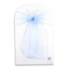 150 pcs Organza Chair Cover Bow Sash 108″x8″ – Light Blue – Wedding Party lo