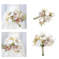 Wedding Artificials Rose Bouquets Simulation Flowers Arrangement for Bride