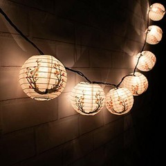 Quasimoon 4″ Cherry Blossom Round Paper Lanterns, Even Ribbing, Hanging (10 P…
