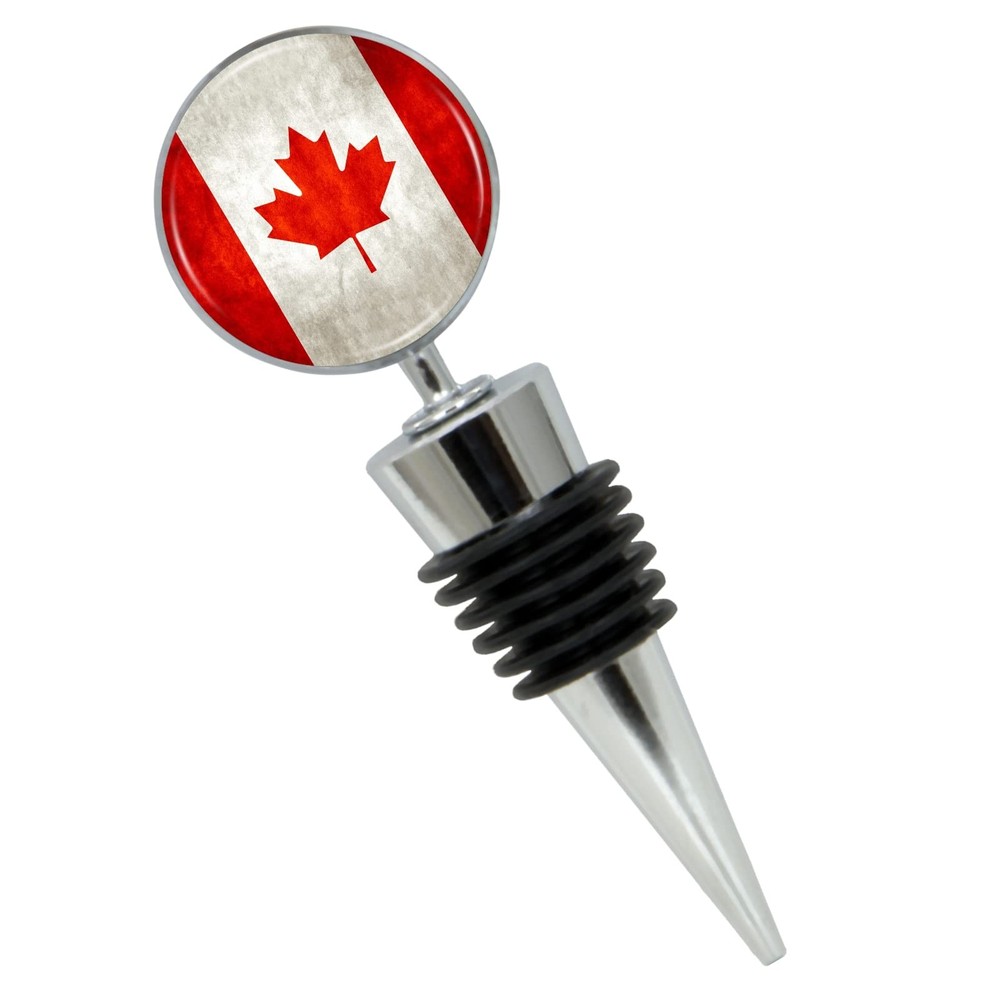 Canada Flag Wine Bottle Stopper in Gift Box, Perfect for 4 Inches, Multicolor