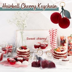12 Sets Cherry Keychain Bag Bulk Charms for Handbags Purse Accessories