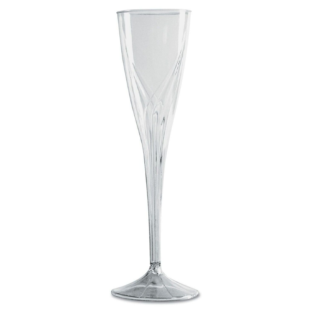 Comet CLASSICWARE 4-One-Piece Champagne Flutes Set Clear Plastic Glasses New